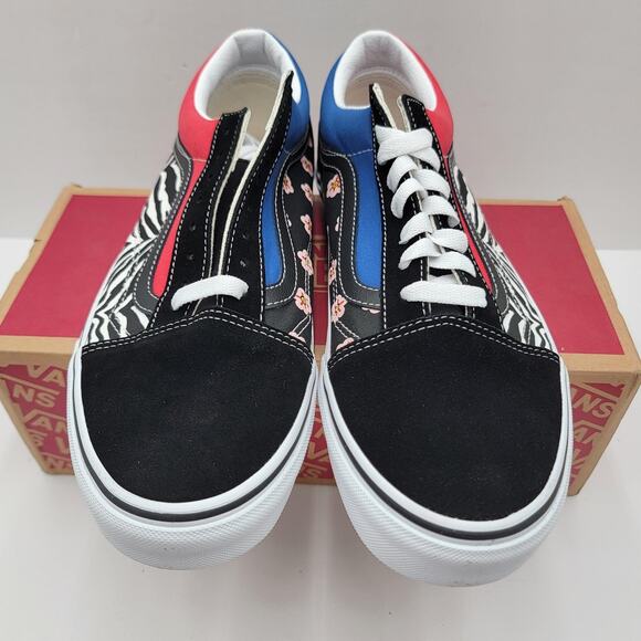 Vans Old Skool Shoes Mens Sz 10 Wmns 11.5 Zebra Cherry Blossom Korean Typography